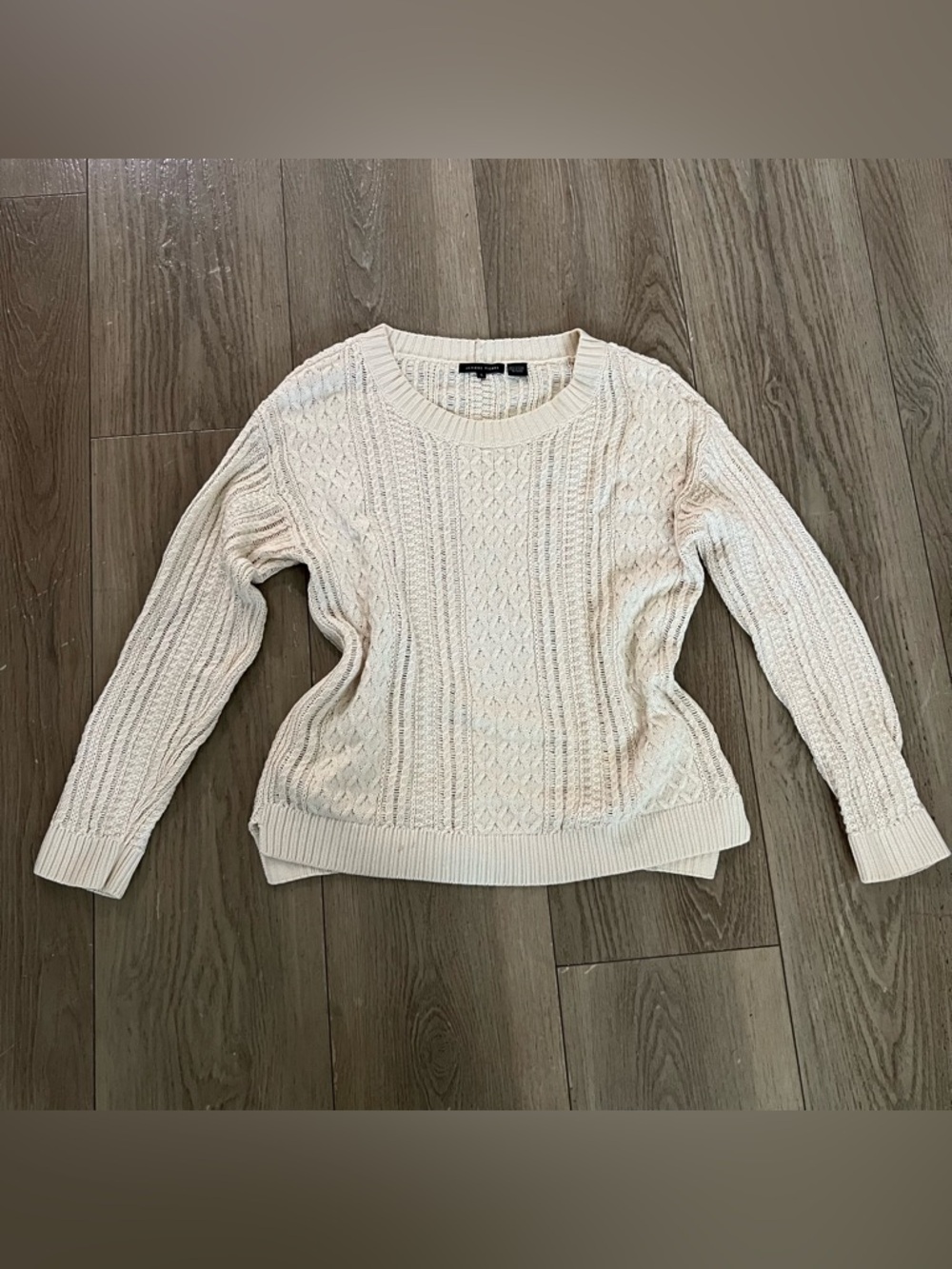 Cable Knit Crewneck Sweater - Cream
